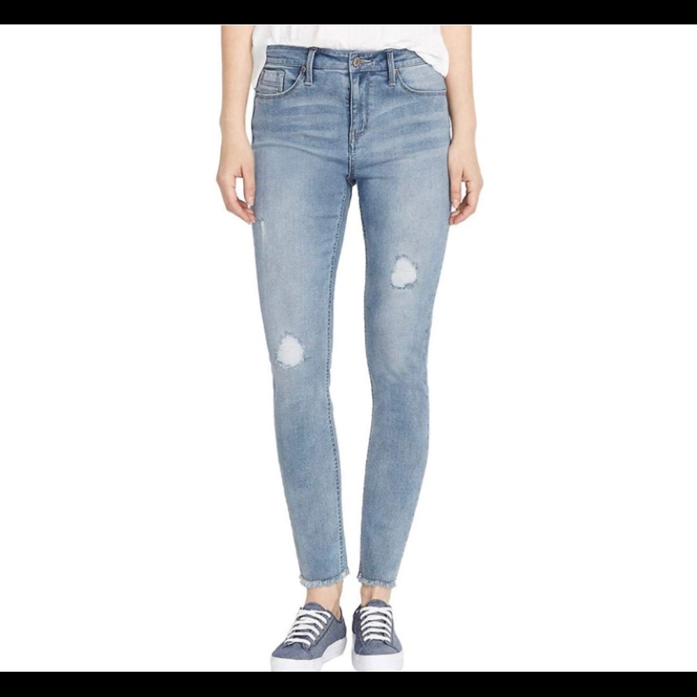 Buffalo David Bitton|14/34|Light Blue Jess Rip mad Repair Mid Rise Jeans - Picture 10 of 11